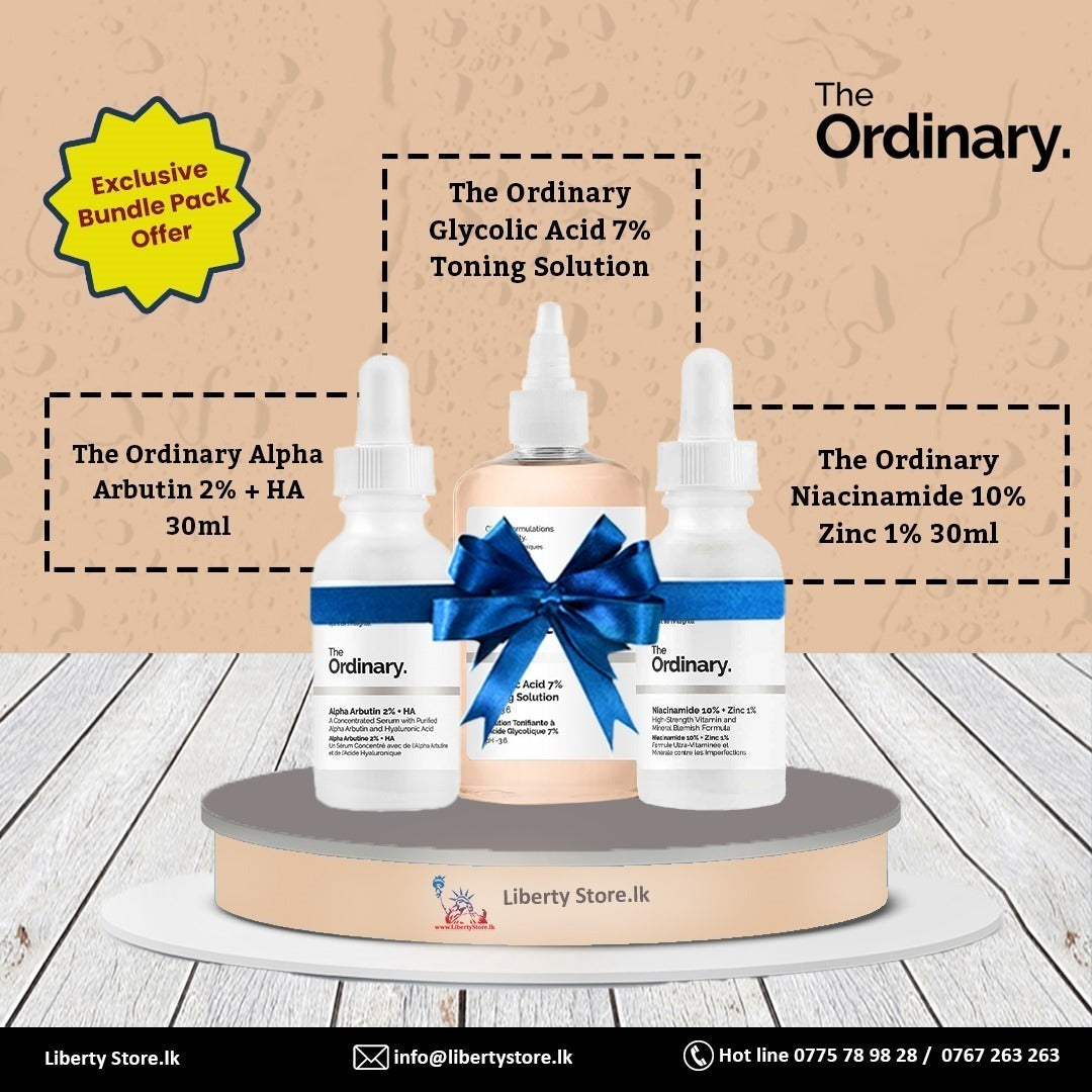 The Ordinary Skincare Budget Trio Pack – Alpha Arbutin, Glycolic Acid & Niacinamide