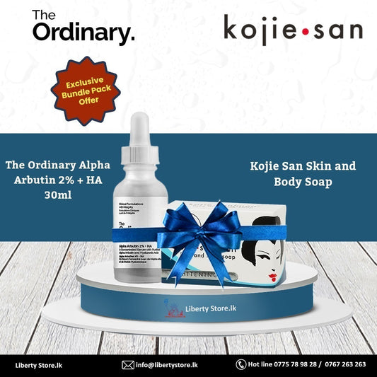 The Ordinary Alpha Arbutin 2% + HA & Kojie San Soap Bundle