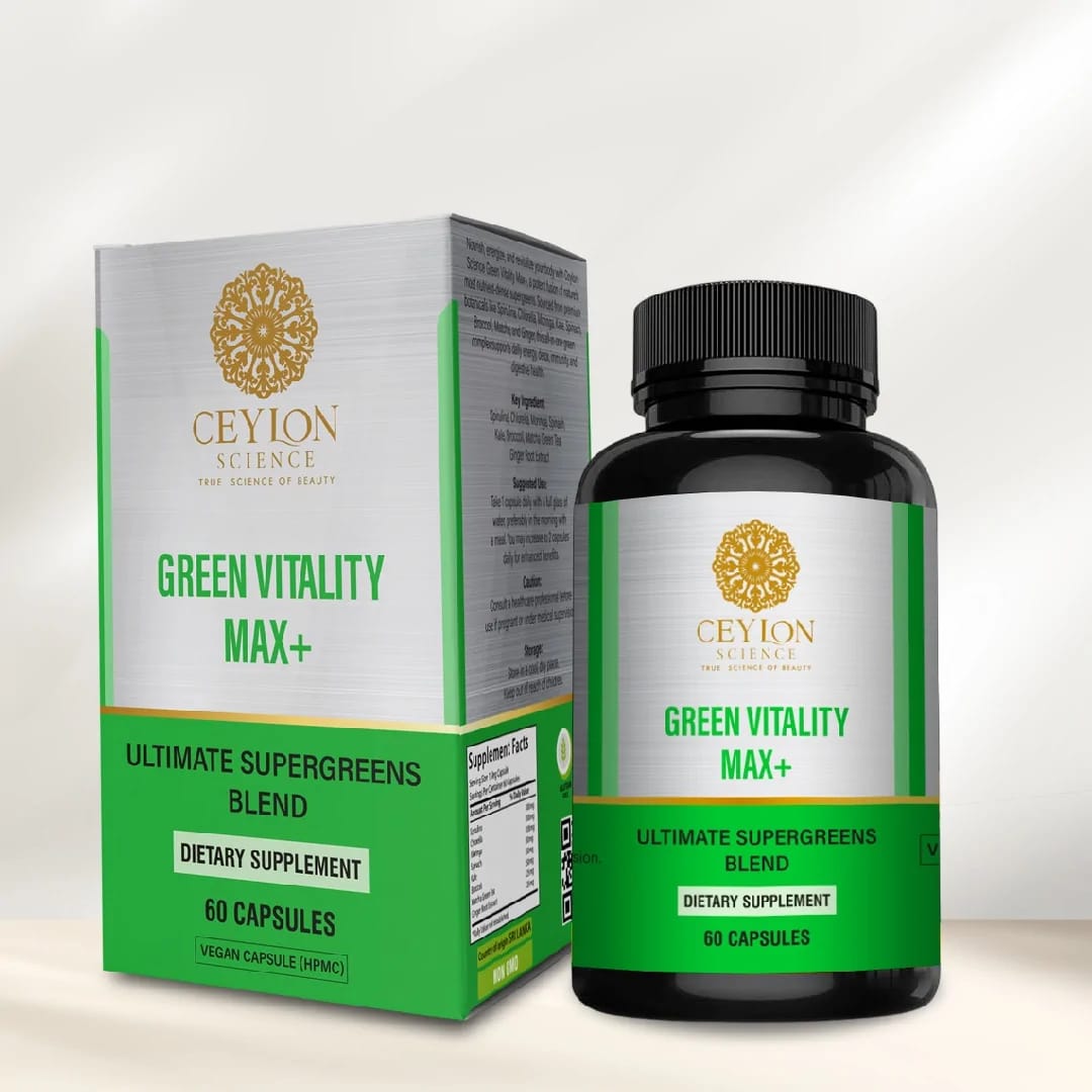 Ceylon Science  Green Vitality Max+ 60 Veg Capsules
