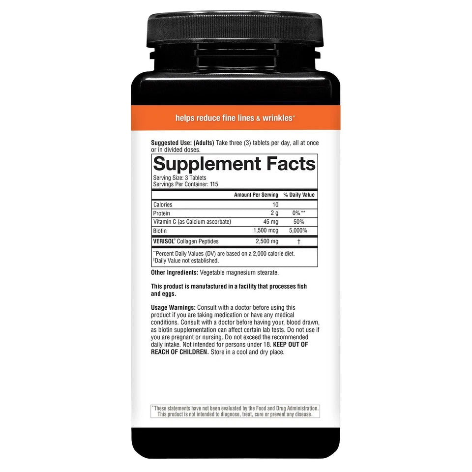 Youtheory Verisol Collagen with Biotin &  Vitamin C – 345 Tablets