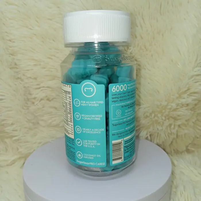 SugarbearPRO Hair Vitamin Extra Strength 6000mcg Biotin Gummy for Women & Men – 2 Month Supply - Image 9