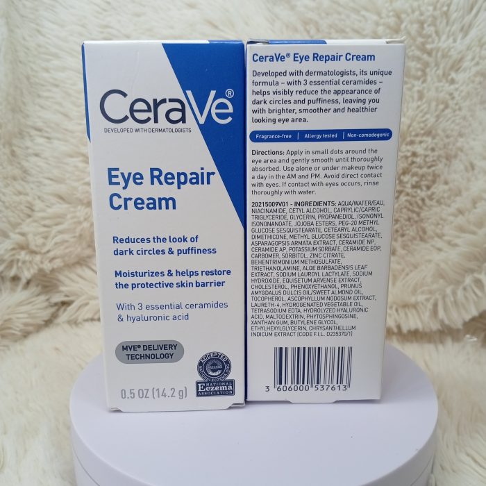 Cerave Eye Repair Cream Under Eye Cream for Dark Circles and Puffiness 0.5 Ounce - Image 4
