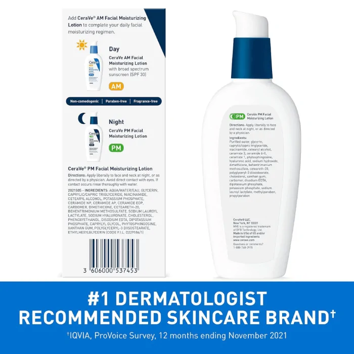 CeraVe PM Facial Moisturizing Lotion for Women & Men 89ml - Image 3