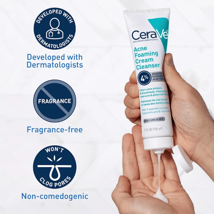 CeraVe Acne Foaming Cream Cleanser 5 Fl. Oz - Image 3