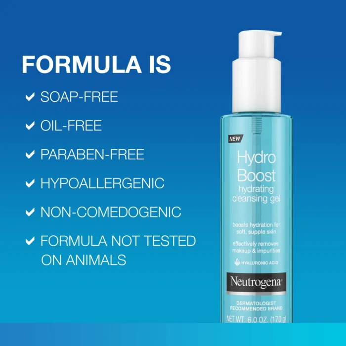 Neutrogena Hydro Boost Lightweight Hydrating Facial Cleansing Gel 170ml - Image 3
