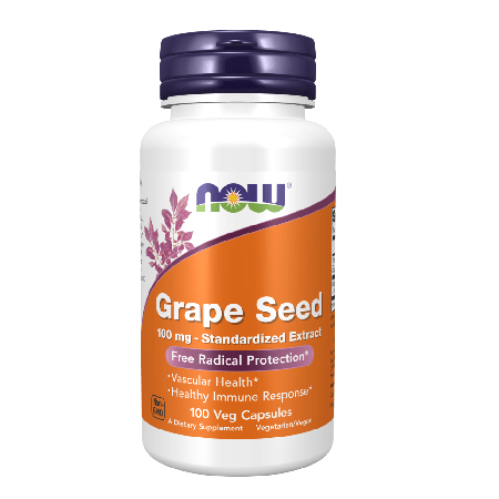 NOW Supplements Grape Seed 100 mg Veg Capsules
