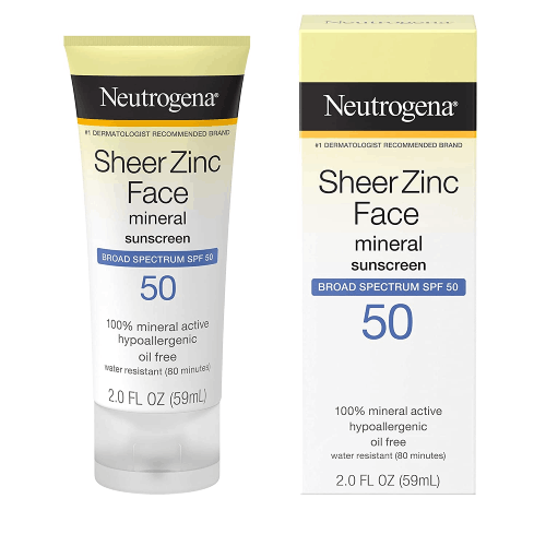 Neutrogena Sheer Zinc Oxide Dry-Touch Face Sunscreen with Broad Spectrum SPF 50