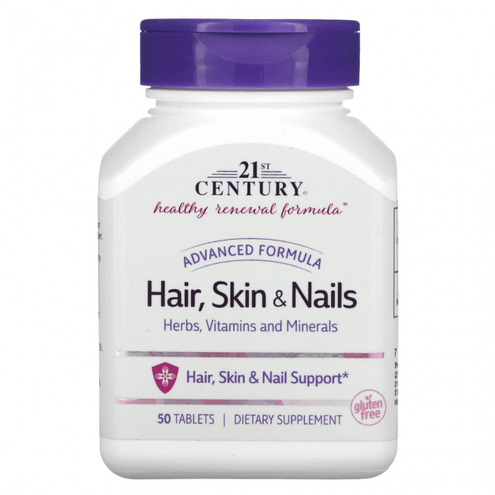 21st Century, Advanced Formula Hair, Skin & Nails, 50 Tablets