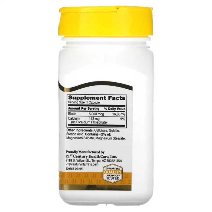 21st Century Biotin 5,000 mcg, 110 Capsules