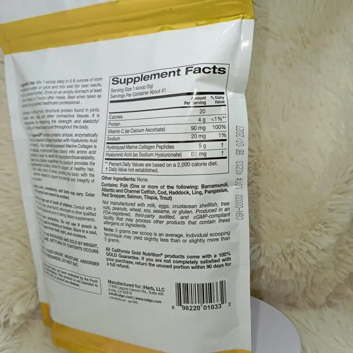 California Gold Nutrition, CollagenUP, Marine Hydrolyzed Collagen + Hyaluronic Acid + Vitamin C, Unflavored - Image 4