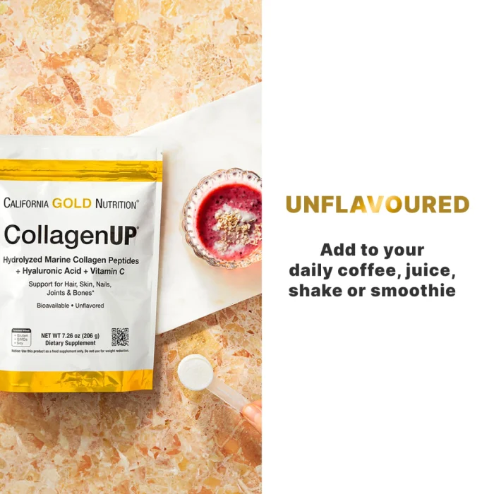 California Gold Nutrition, CollagenUP, Marine Hydrolyzed Collagen + Hyaluronic Acid + Vitamin C, Unflavored - Image 3