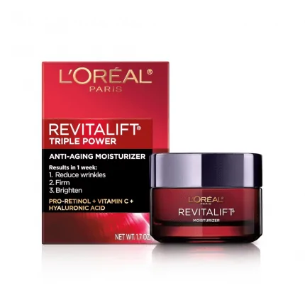 L'Oreal Paris Revitalift Triple Power Anti-Aging Face Moisturizer, 1.7 Oz