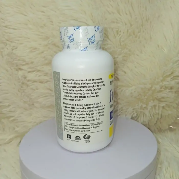 Ivory Caps - Maximum Potency 1500 mg Glutathione Skin Whitening Pills Complex, 60 Capsules - Image 3