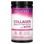 Neocell, Collagen Beauty Infusion with Biotin Drink Mix, Cranberry, 12g 15 Servings 11.6 oz