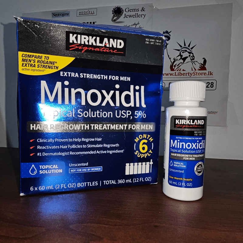 Kirkland Signature Minoxidil 5% Extra Strength Hair Regrowth Topical Solution – 1 Month Supply (1 x 2 oz Bottle)