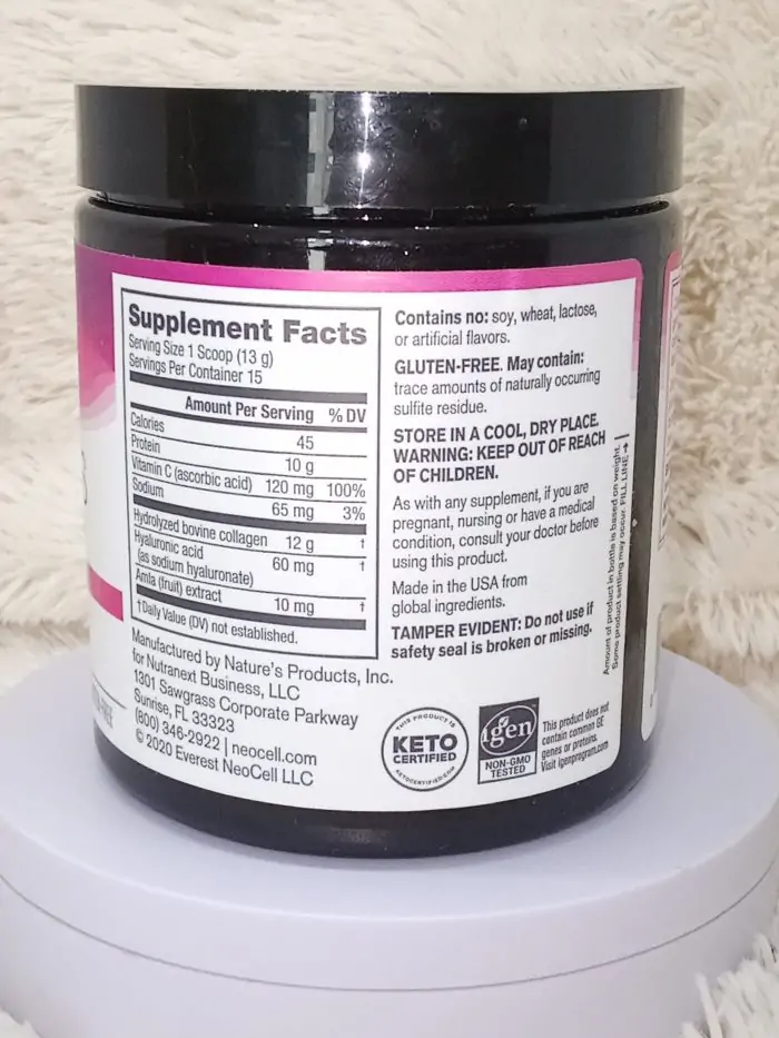 NeoCell, Super Collagen Plus with Vitamin C & Hyaluronic Acid 12g 15 Servings  6.9 oz (195 g) - Image 4