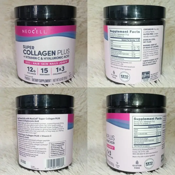 NeoCell, Super Collagen Plus with Vitamin C & Hyaluronic Acid 12g 15 Servings  6.9 oz (195 g) - Image 9