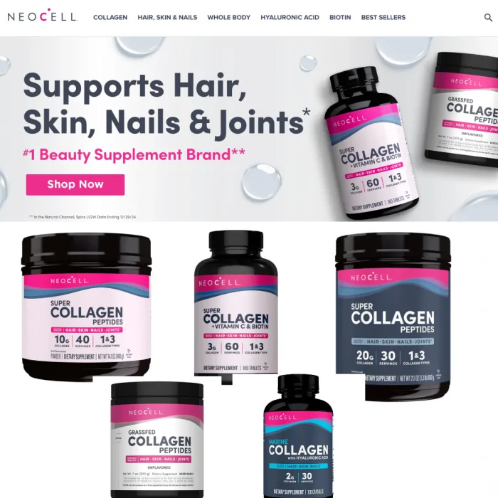 NeoCell, Super Collagen Plus with Vitamin C & Hyaluronic Acid 12g 15 Servings