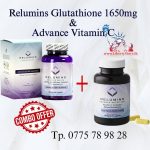 Bundle Pack Relumins Advance Nutrition Vitamin C 60 Capsules & Relumins Advance White 1650mg 15x Glutathione Complex