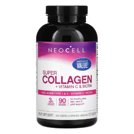 NeoCell, Super Collagen, + Vitamin C & Biotin, 90 Servings 270 Tablets (Packaging may vary)