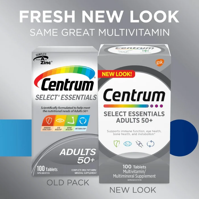 (Discounted Product ) Centrum Select Essentials 50+ Multivitamin | Complete Daily Nutritional Support | 100 Tablets - Image 4