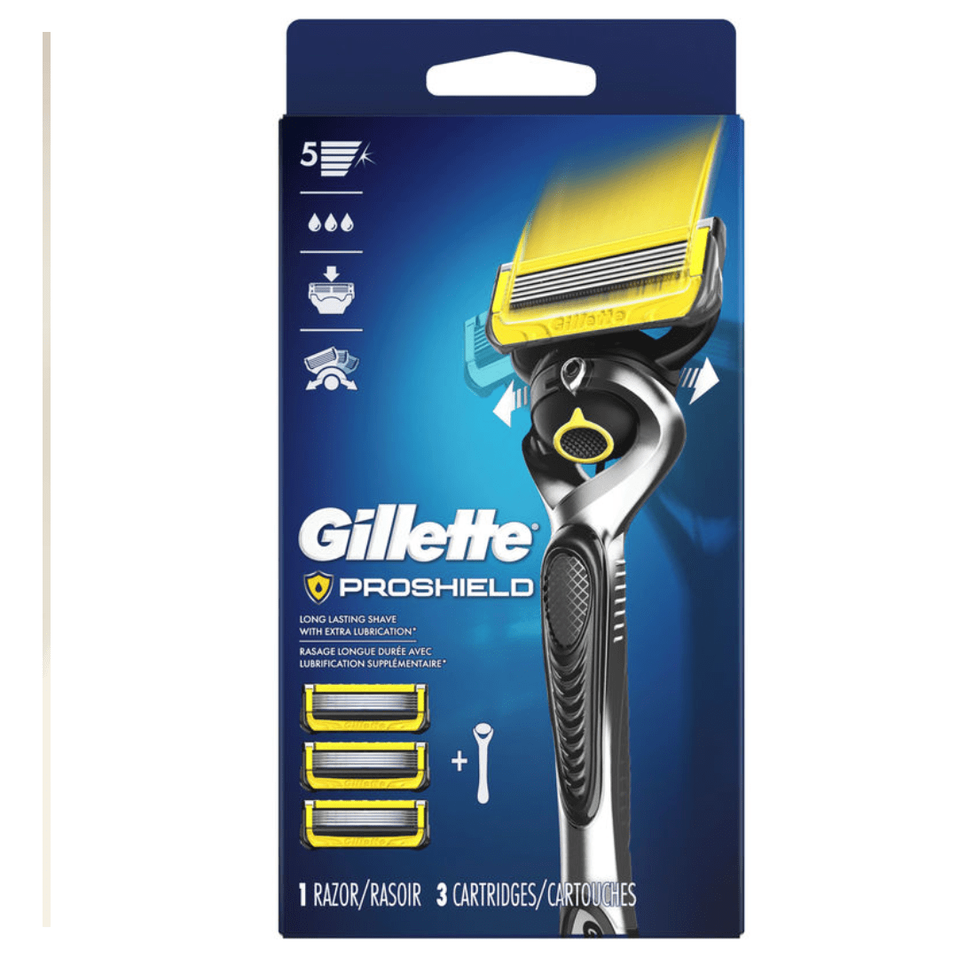 Gillette ProShield Men’s Razor Handle + 3 Blade Refills