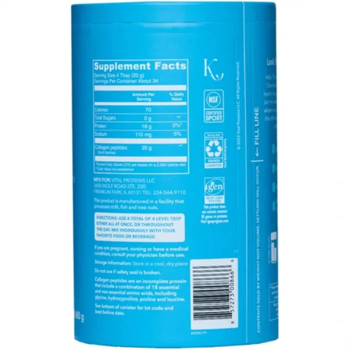 Vital Proteins Collagen Peptides Unflavored Dietary Supplement (Net Wt  24 oz 680g) - Image 3