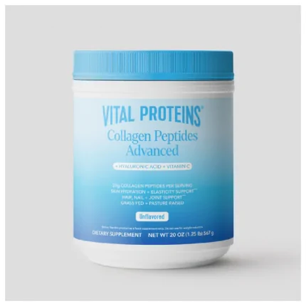 Vital Proteins Collagen Peptides Advanced Powder with Hyaluronic Acid and Vitamin C, Unflavored, 567g