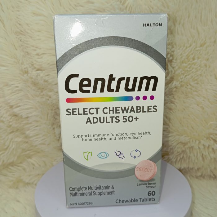 Centrum Select Essentials 50+ Chewable Multivitamins | For Adults 50+ | 60 Chewable Tablets | Lemon Berry Flavor - Image 5