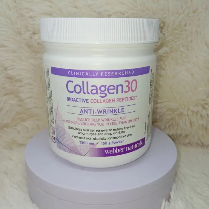 Webber Naturals Collagen30 Anti-Wrinkle Bioactive Collagen Peptides Powder (2,500 mg, 150g) - Image 3