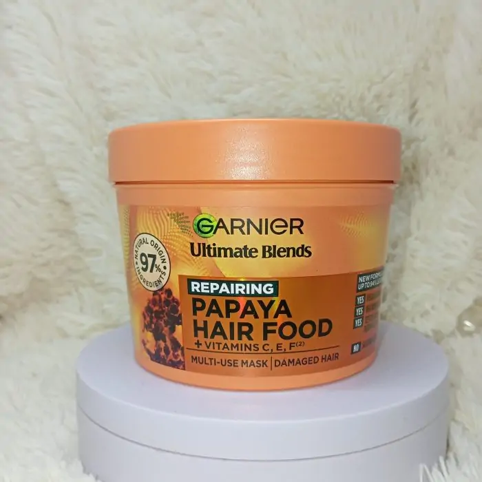 Garnier Ultimate Blends Hair Food Papaya 3-in-1 Damaged Hair Mask Treatment 400ml - Image 2