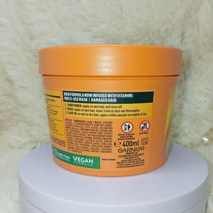 Garnier Ultimate Blends Hair Food Papaya 3-in-1 Damaged Hair Mask Treatment 400ml - Image 4