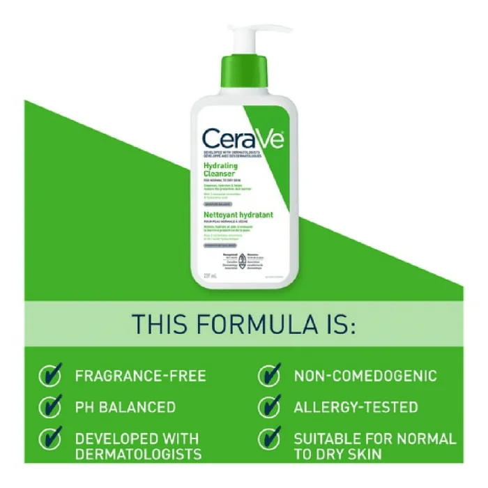 CeraVe Hydrating Cleanser for Normal to Dry Skin 237ml - Image 2