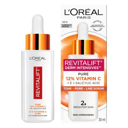 L'Oréal Paris Revitalift Derm Intensives 12% Pure Vitamin C + E + Salicylic Acid Face Serum 30ml