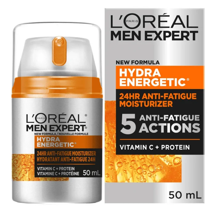 L’Oréal Paris Men Expert Anti-Fatigue Daily Moisturizer | Vitamin C & Protein | 24HR Non-Greasy Hydration | 50ml - Image 1
