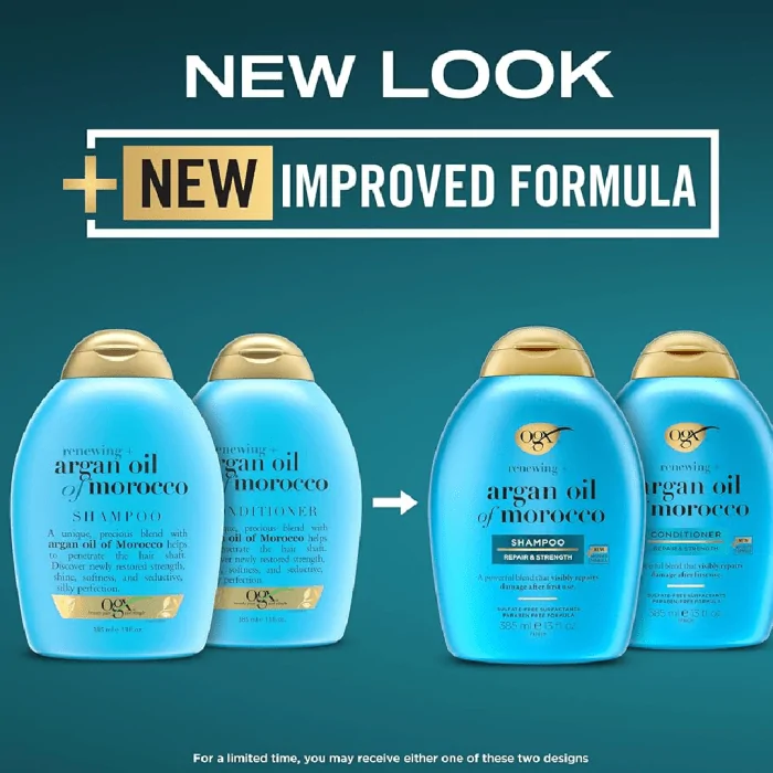 OGX Renewing + Argan Oil of Morocco Shampoo & Conditioner Set (13 Fl Oz, Pack of 2) - Image 1