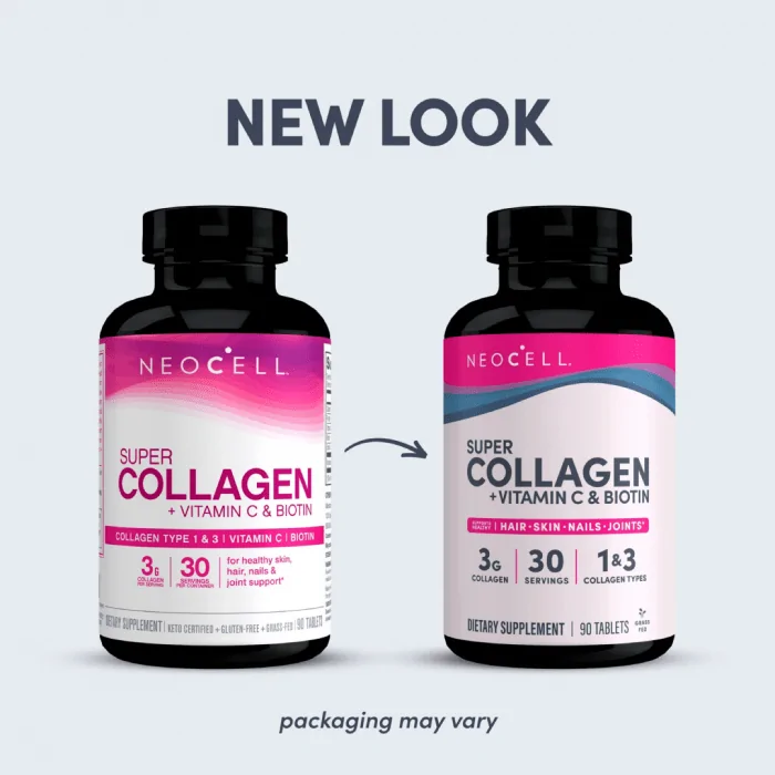 NeoCell Super Collagen + Vitamin C & Biotin, 90 Tablets - Image 2