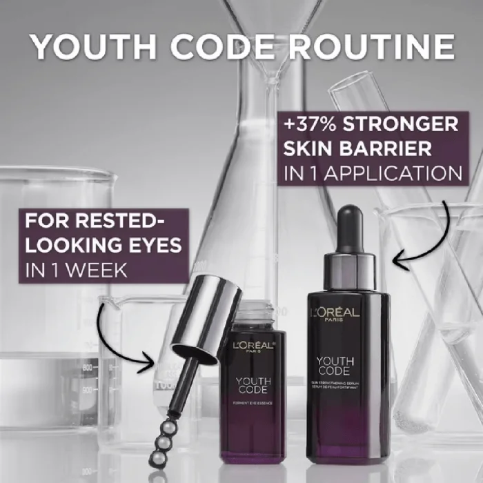 L'Oréal Paris Revitalift Youth Code Eye Serum, 10% Probiotic Ferments + Caffeine – 20ml - Image 3