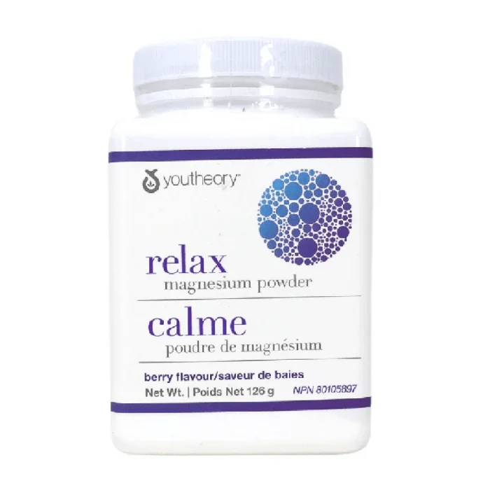 Youtheory Relax Magnesium Powder (Berry Flavoured, 126g)