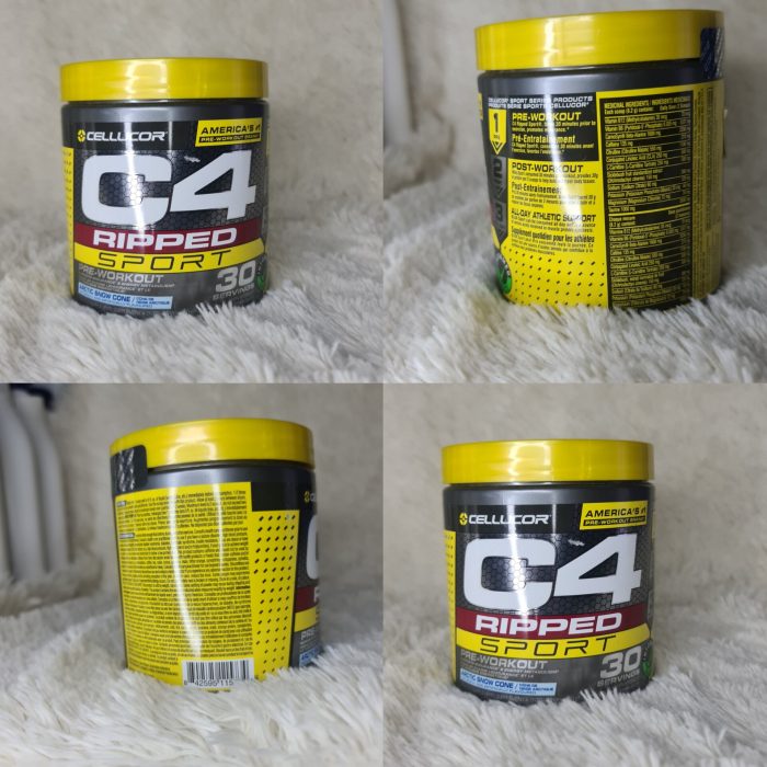 C4 Ripped Sport Pre Workout Powder – Arctic Snow Cone Flavor 246g - Image 6