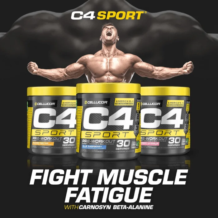 C4 Sport Pre-Workout Powder Blue Raspberry | 135mg Caffeine + Creatine Monohydrate | Informed Choice Certified | Sugar-Free | 30 Servings - Image 4