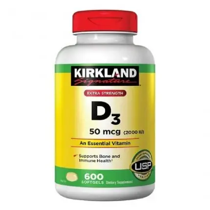 Kirkland Signature Extra Strength Vitamin D3 2000 I.U. 600 Softgels