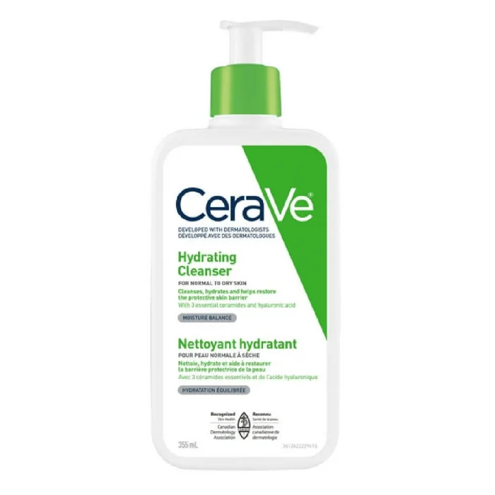 CeraVe Hydrating Facial Cleanser with Hyaluronic Acid and 3 Ceramides 355ml - Image 2