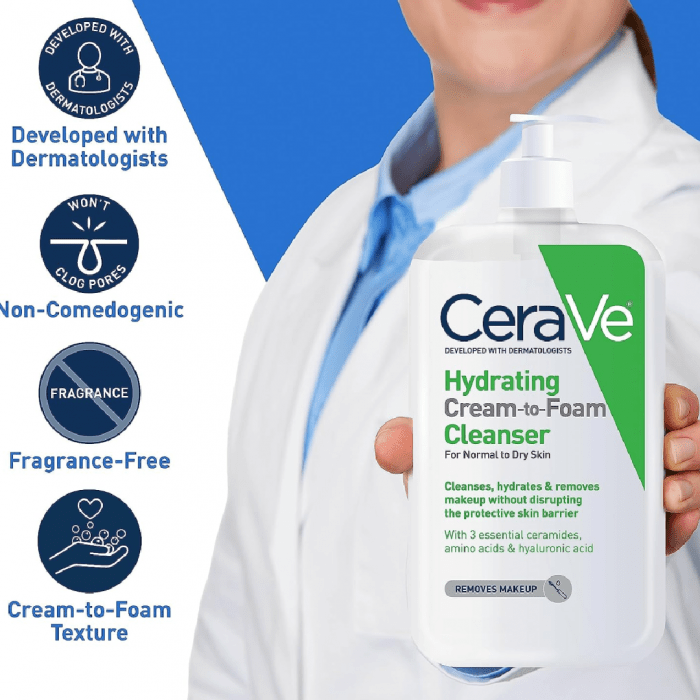 CeraVe Hydrating Cream-to-Foam Cleanser - Image 3