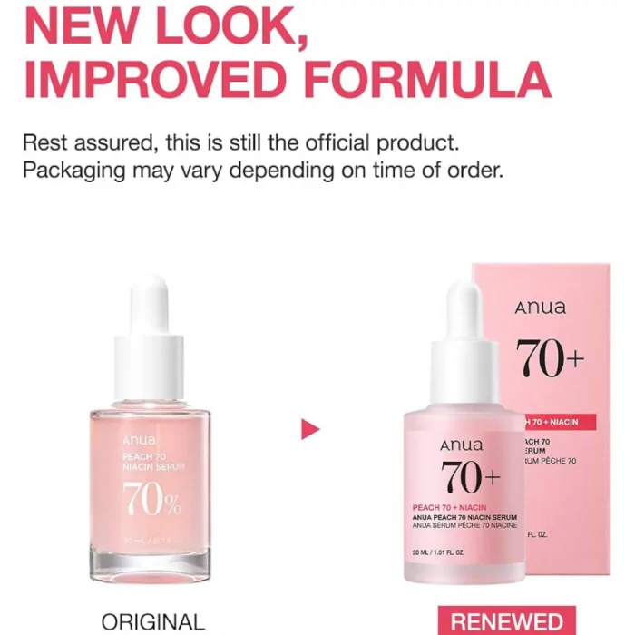 ( Discounted Product ) Anua Peach 70% Niacin Serum Peachy Radiance for Glowing Skin 30ml ( Packaging May Vary ) - Image 3