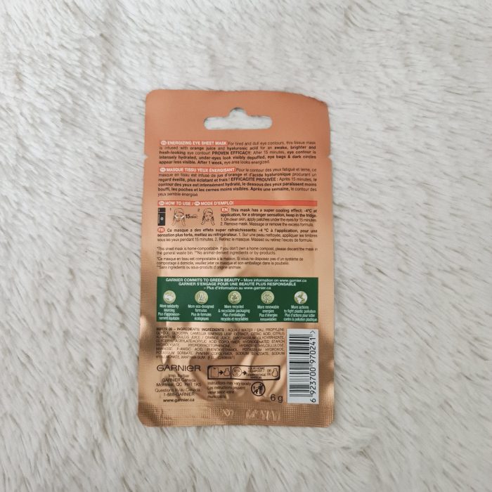 Garnier SkinActive Moisture Bomb Brightening Eye Sheet Mask - Image 4