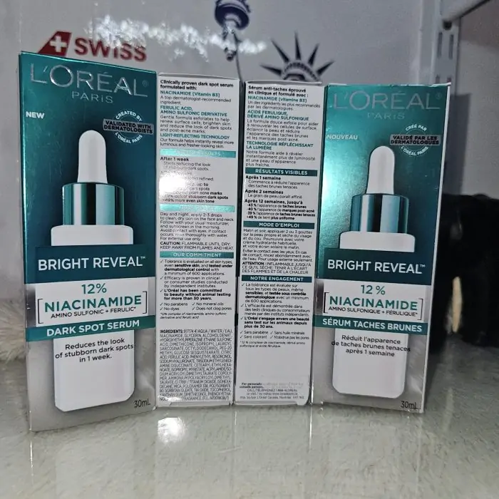 L'Oréal Paris Bright Reveal Dark Spot Face Serum | 12% Niacinamide + Ferulic + Amino Sulfonic Acids | 30mL - Image 8