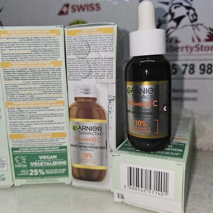 Garnier SkinActive Brightening Night Vitamin-C Serum 30ml - Image 5