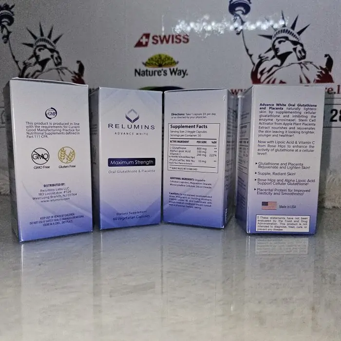 Authentic Relumins Advanced White Oral Glutathione with Vitamin C & ALA - Skin Repair Capsules - Image 3