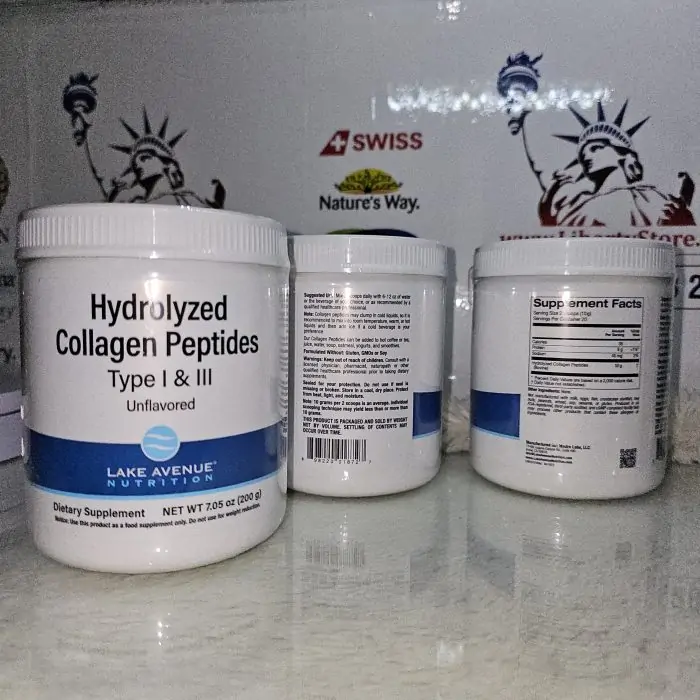 Lake Avenue Nutrition Hydrolyzed Collagen Peptides, Type I & III, Unflavored, 7.05 oz (200 g) - Image 4